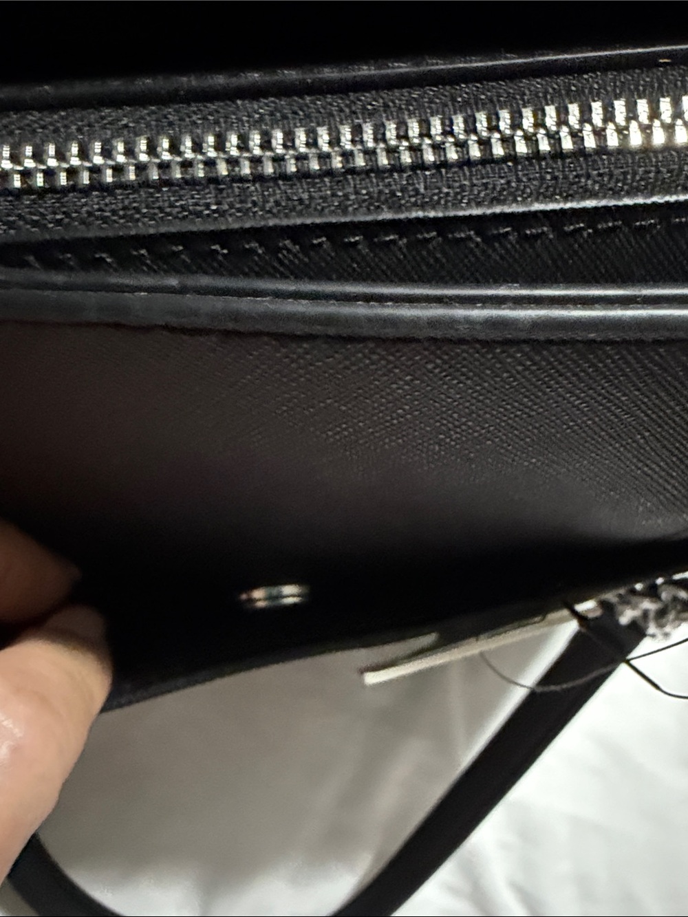 Calvin Klein Black Tote with Silver Chain Handles - Picture 5 of 16